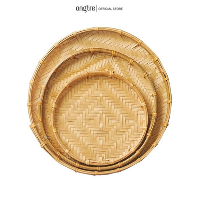 Mẹt Tre Viền Mây ONGTRE 15–60cm, Mẹt Tre Đan Thủ Công Cao Cấp, Bày Đồ Ăn, Decor, Chụp Ảnh, Nhà Hàng