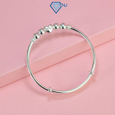 Quà tặng người yêu - Vòng tay bạc nữ trái tim khắc chữ Love LTN0353 - Trang Sức TNJ