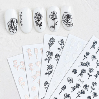 Sticker hoa trắng trang trí móng 3D- miếng dán móng 3D