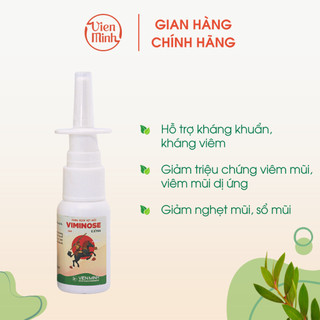 Xịt mũi Viminose extra giúp sát khuẩn, vệ sinh mũi, hỗ trợ viêm mũi 15ml - Tràm Viên Minh