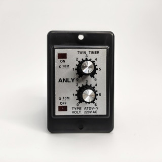 Công Tắc Thời Gian Timer Đôi Anly ATDV-Y kèm đế,timer đôi có tai, đồng hồ hẹn giờ cơ, relay thời gian luân phiên, rơ le