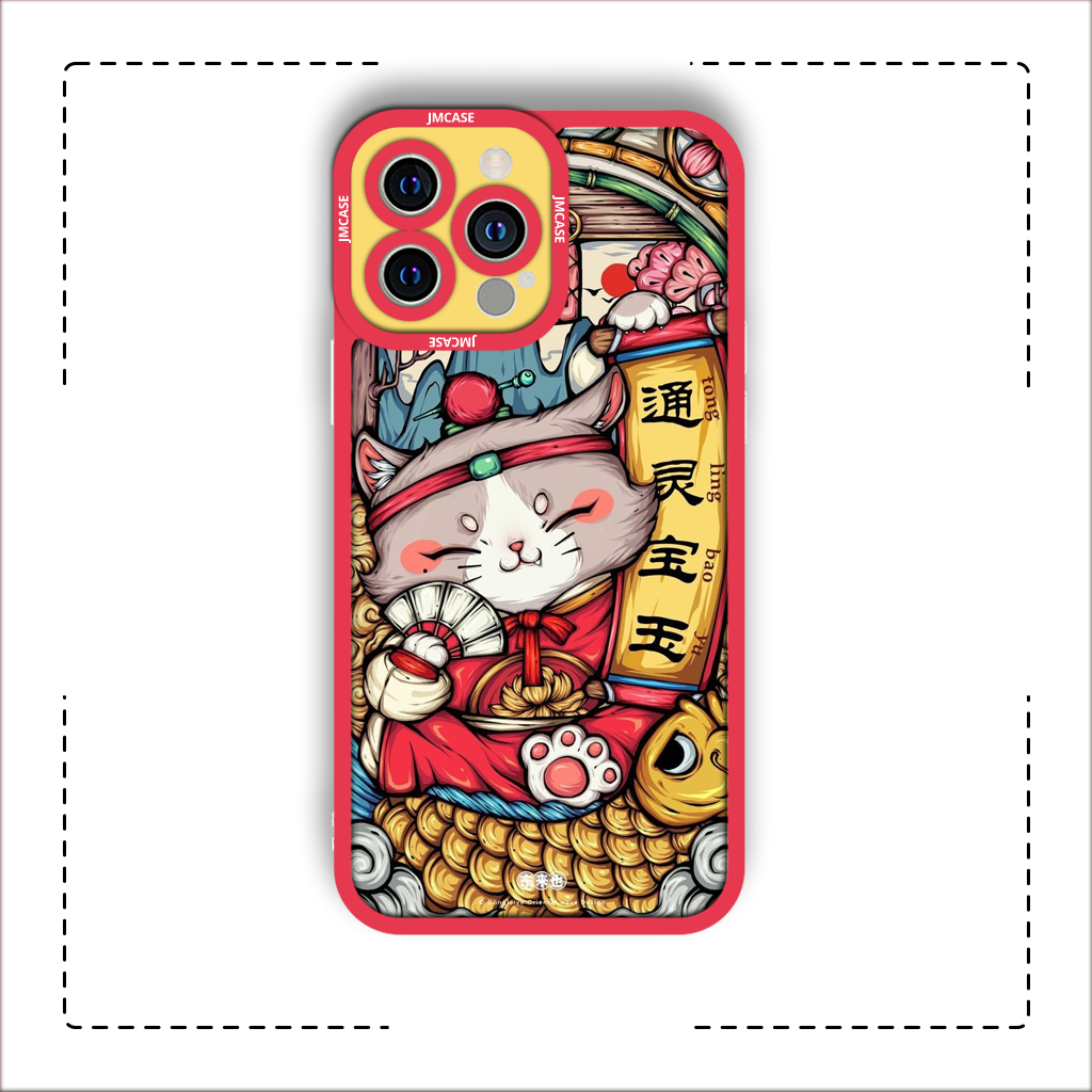 Ốp lưng iphone cạnh vuông JM CASE Mèo thần tài cá chép vàng may mắn 6/6pl/6s/6spl/7/7pl/8/8pl/x/xs/11/12/13/pro/max