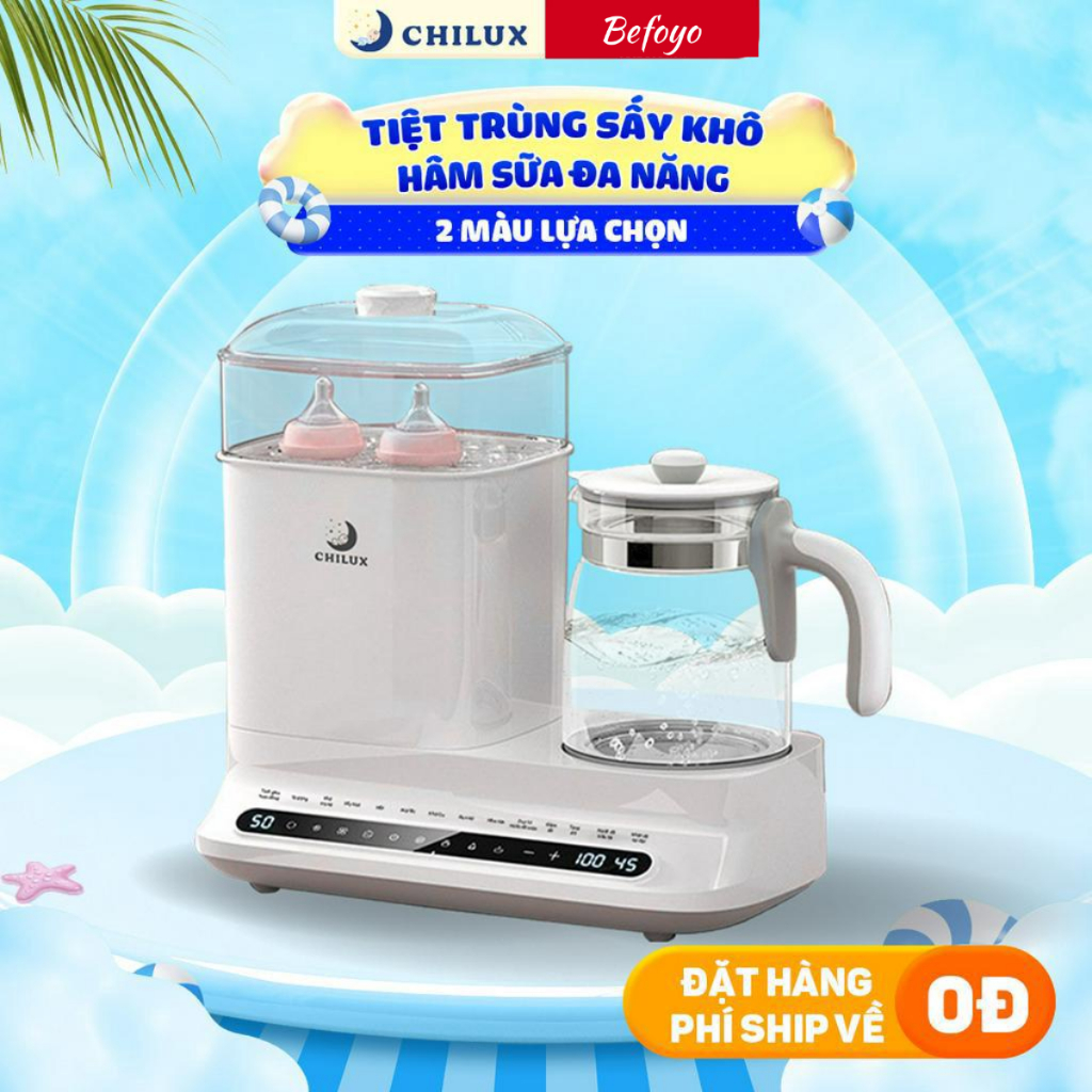 Máy Tiệt Trùng Sấy Khô Hâm Sữa Đun Nước Pha Sữa Thông Minh Chilux C1 dung tích 1.5L - Bảo hành 2 năm chính hãng - Befoyo