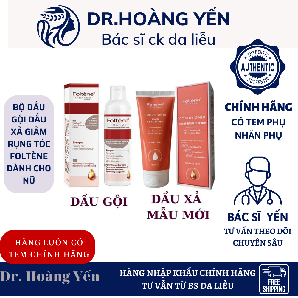 BỘ DẦU GỘI DẦU XẢ GIẢM RỤNG TÓC FOLTÈNE DÀNH CHO NỮ TỪ Ý - BS YẾN