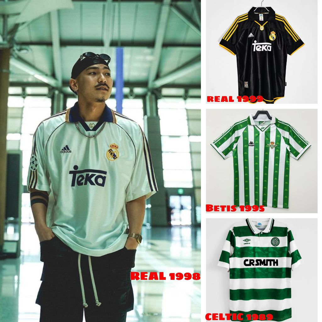 Áo bóng đá retro vải Cotton Polyester thời trang blockcore