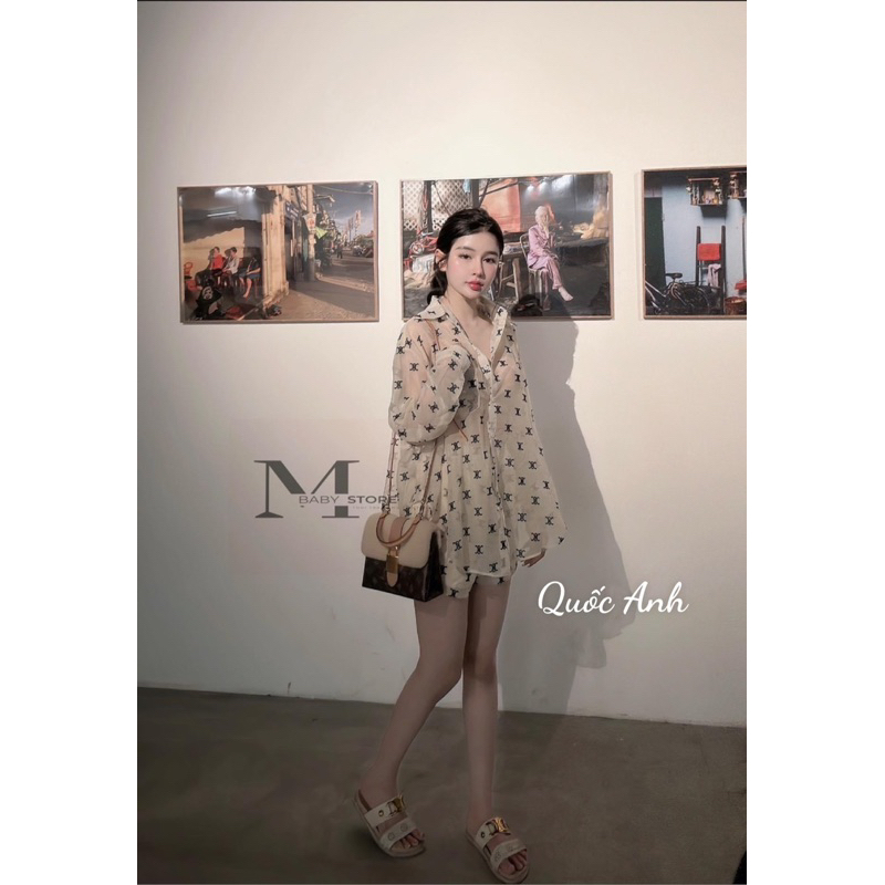 Set Ce lin Áo Sơ Mi Xuông + Quần