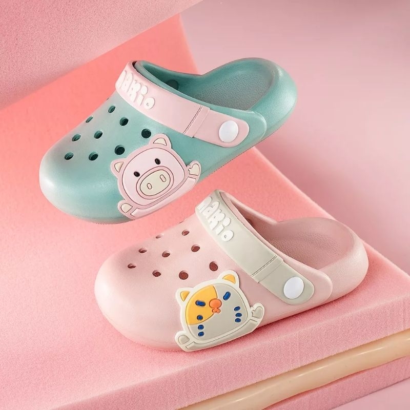 Crocs Cheerful Mario siêu nhẹ, siêu êm, chống trơn trượt, Sục đi mưa cho bé trai bé gái