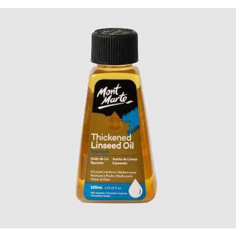 Dầu lanh đặc, dung môi dùng cho sơn dầu, Mont Marte, 125ml/Thickened Linseed Oil Mont Marte 125ml