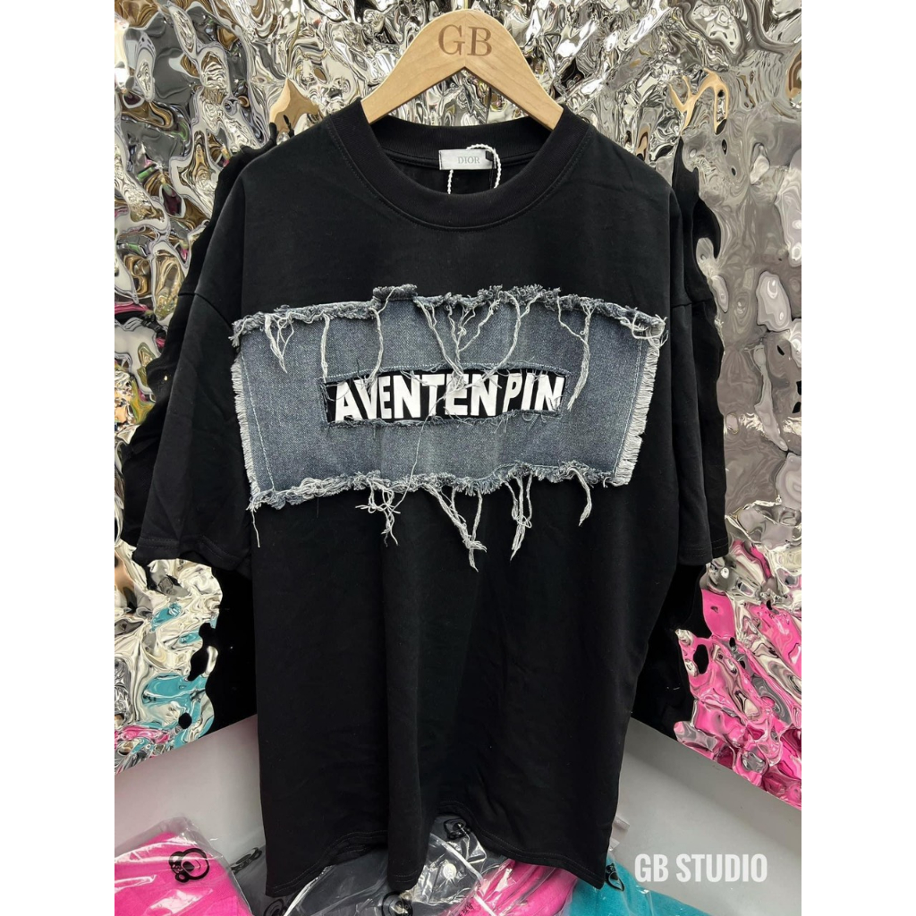 Áo Phông Phối Bò Rách Cá Tinh , Áo Thun Unisex Phối Bò Rách Hottrend 2023