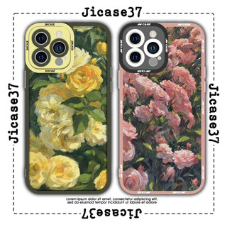 Ốp lưng iphone cạnh vuông JMCase Tranh Vẽ Hoa Hồng Tranh Sơn Dầu /8plus/x/xs/11/12/pro/max/plus/promax