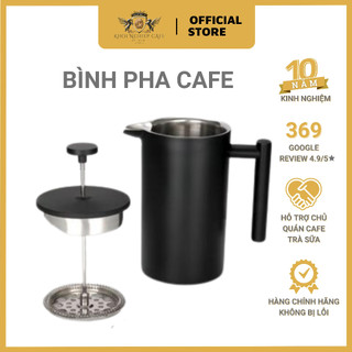Bình pha cà phê french press thép không gỉ - đen - dung tích 350ml/750ml | pha cà phê kiểu pháp