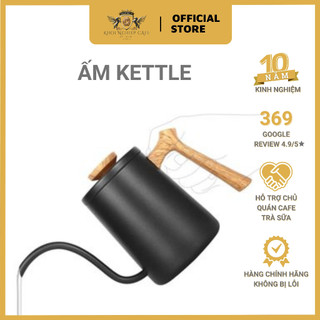 Ấm rót cà phê thủ công pour over kettle - cán tay cầm gỗ - dung tích 600ml