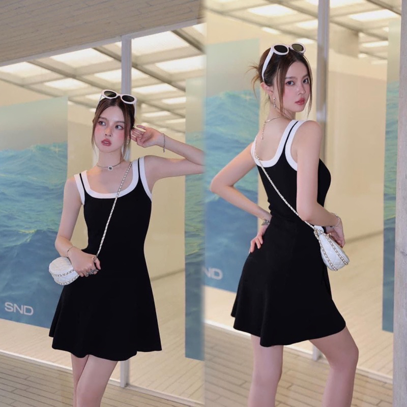 Đầm 2 dây viền xoè ( tăm qc dày ) - CarotShop