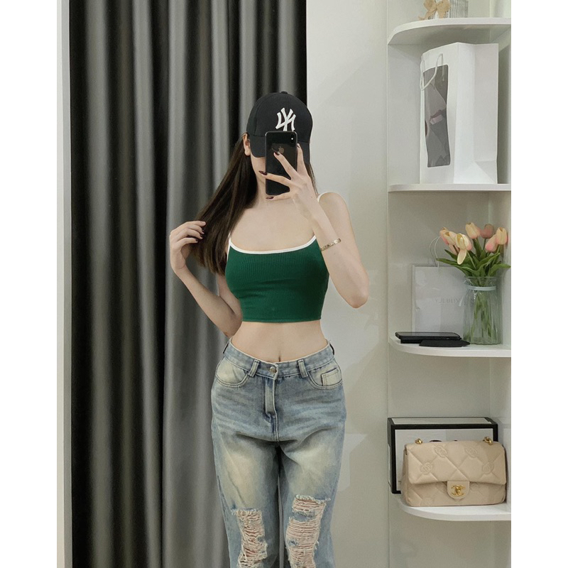 Áo dây gân viền cho nàng cá tính  chuẩn hàng shop xịn - CarotShop
