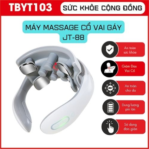 Máy massage cổ vai gáy JT-88, 6 chế độ, 9 đàu rung massage, đấm bóp xóa tan cơn đau mỏi, thư giãn vùng cổ vai gáy