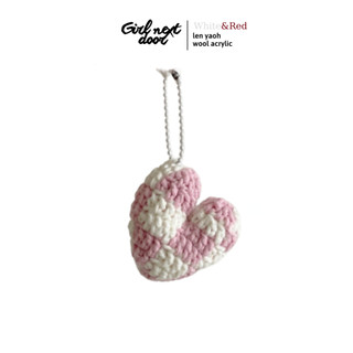 Móc khóa trái tim đan len GND handmade