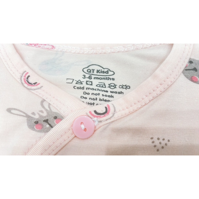 Áo sơ sinh thun lạnh dài tay cài lệch  cho bé