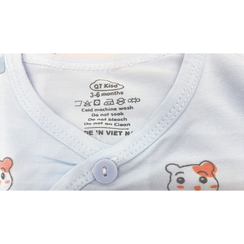 Áo sơ sinh thun lạnh dài tay cài lệch  cho bé