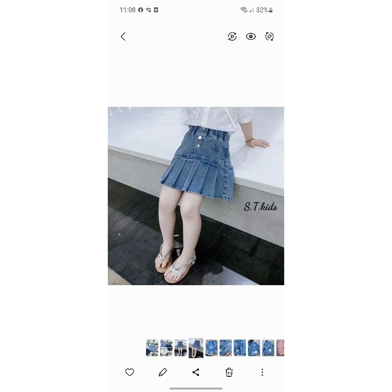 Chân váy jean bé gái