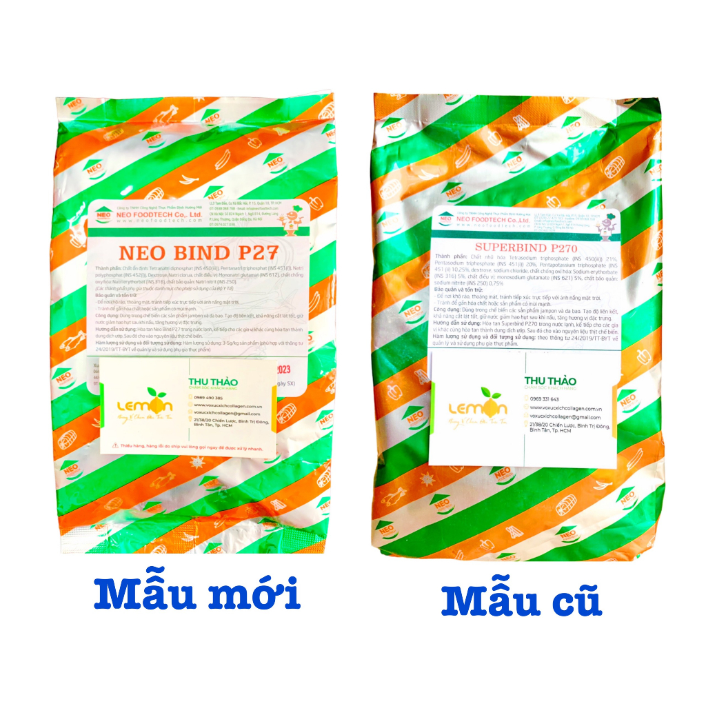 [100g-500g] Bột giòn dai Neo Bind P27 (Superbind P270) làm tăng mùi vị, giữ nước cho Jambon, da bao, giò heo xông khói