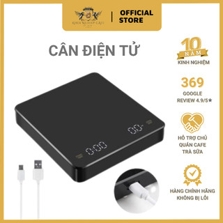 Cân điện tử pha chế cà phê mini 0.11g - 3kg màn hình led - chịu nhiệt cao - cổng sạc type c