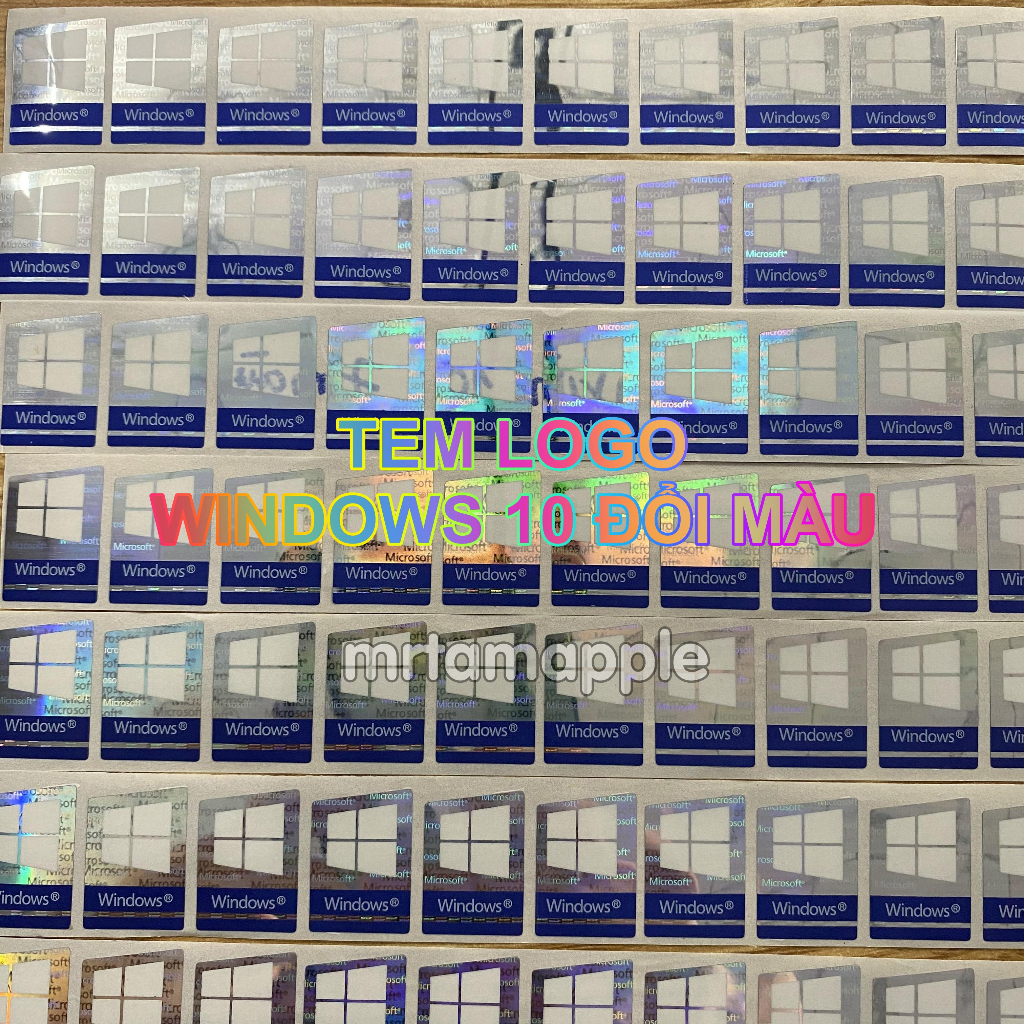 TEM DÁN STICKER LOGO WINDOWS 7 WINDOWS 10 TRANG TRÍ MÁY TÍNH LAPTOP