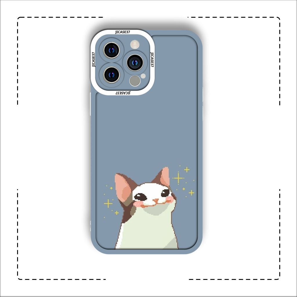 Ốp lưng iphone cạnh vuông JM CASE Mèo tay cầm cá phong cách đẹp 6plus/6s/6splus/7/7plus/8/8plus/x/xs/11/12/pro/max/plus/