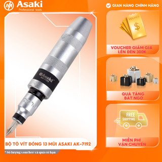 Bộ tô vít đóng 13 mũi Asaki AK-7192 tự xoay đảo chiều cao cấp