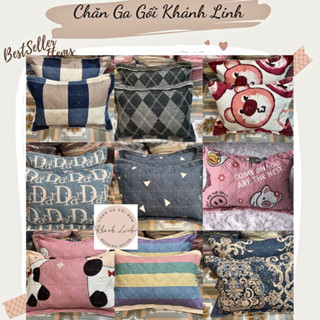 (live) Vỏ gối chần bông cotton poly dày dặn có khoá kéo được chọn mẫu vỏ gối trần bông