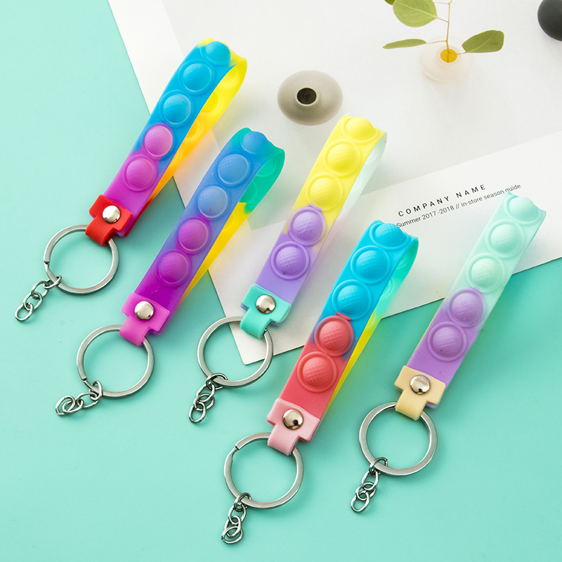 🍉Móc khoá kèm đai Pop It Gradient xinh xắn DUASHOP.