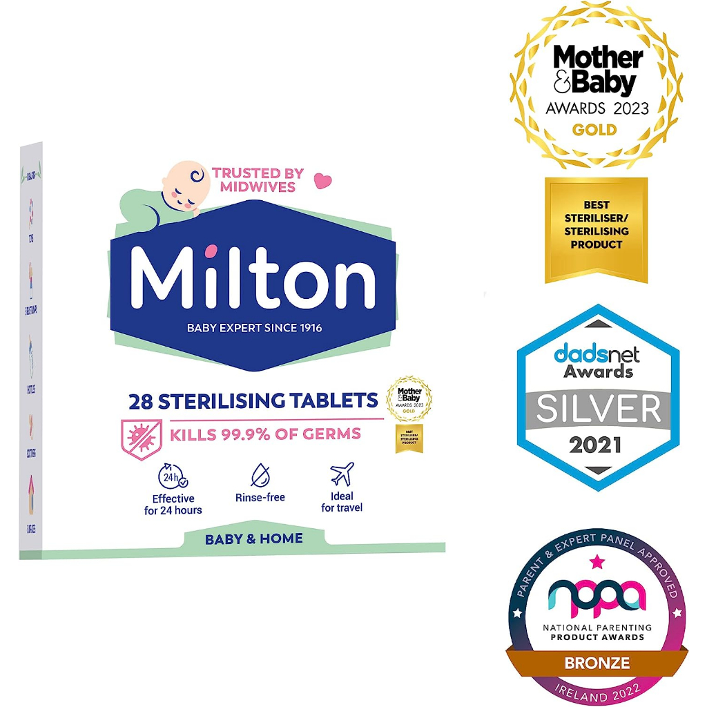 [MẪU MỚI] Viên Milton khử trùng, diệt khuẩn bình sữa, đồ chơi cho bé, diệt 99,9% vi khuẩn gây hại 28 viên - date 03/2026