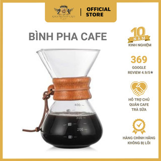 Bình pha cafe thủy tinh Chemex cao cấp, sang trọng - Dung tích 400ml - Có kèm phễu lọc