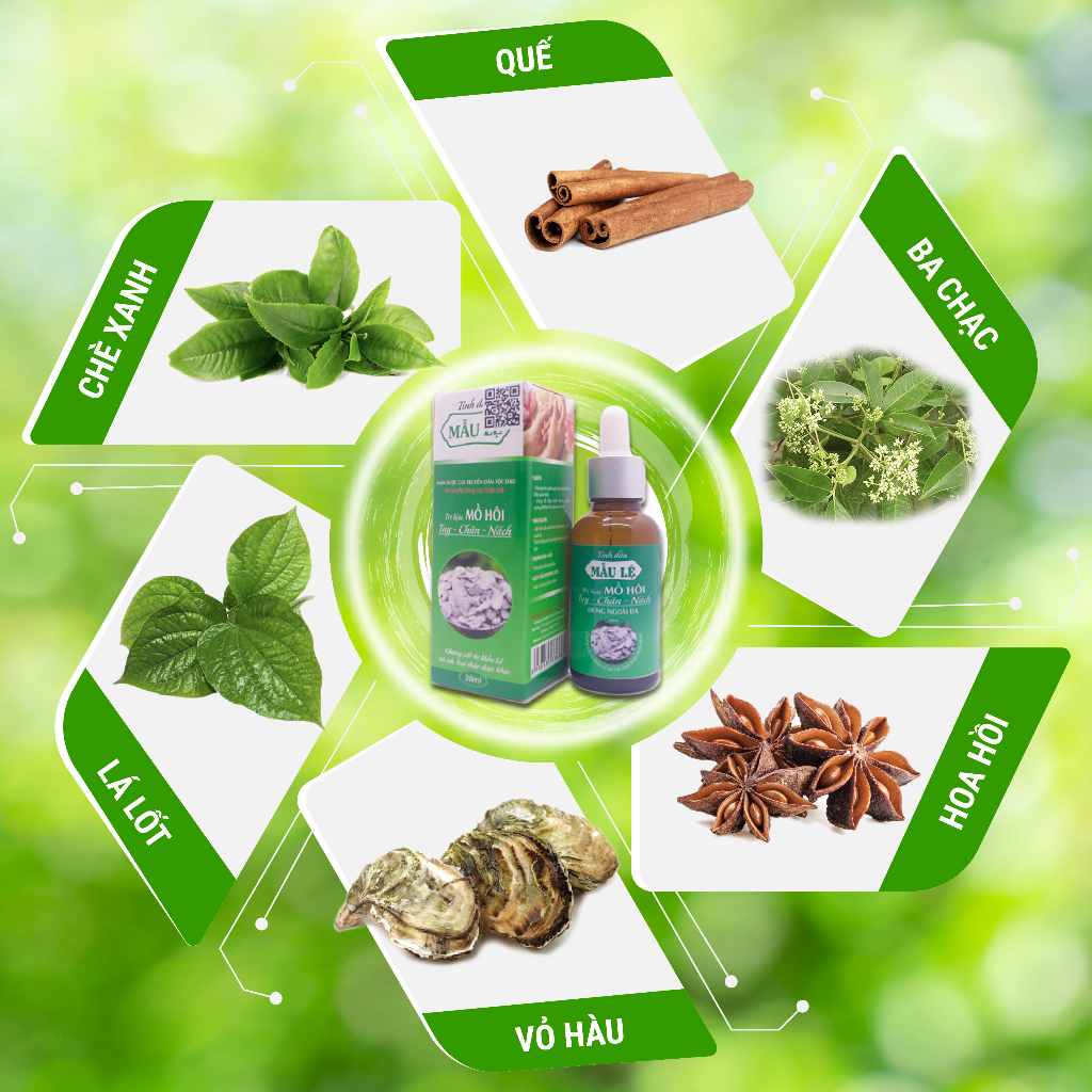 Tinh Dầu Mẫu Lệ - Giảm Mồ Hôi Tay, Mồ Hôi Chân, Mồ Hôi Nách - Mẫu Cải Tiến Mới Dung Tích Nhiều Hơn