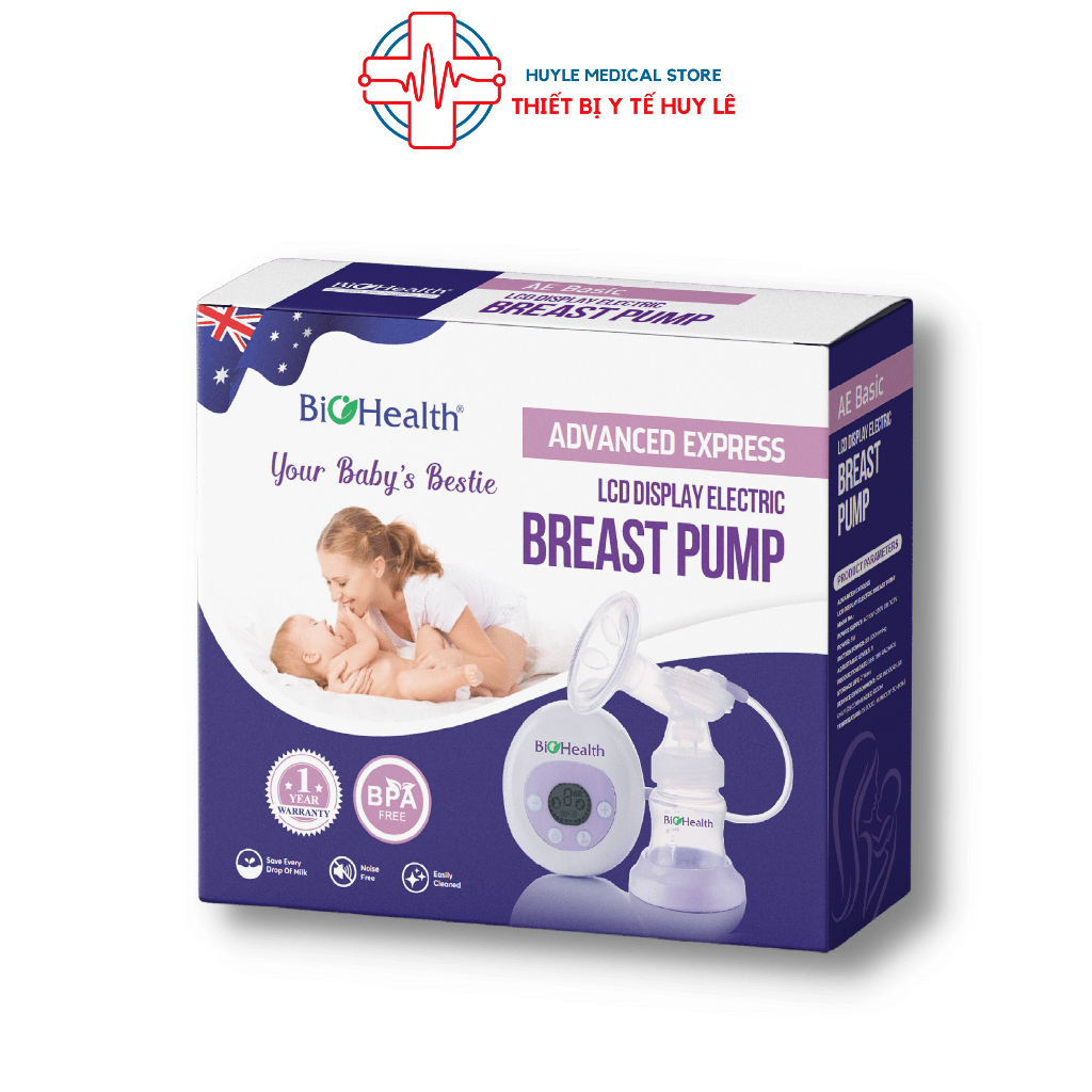 Máy hút sữa điện đơn Biohealth AE Basic chất liệu không BPA an toàn cho bé,  mát xa êm ái cho mẹ - Huy Le