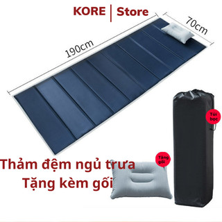 Thảm ngủ trưa văn phòng, Nệm nằm ngủ trưa, Thảm tập Yoga tặng kèm gối 70x190cm vải oxford cao cấp gấp gọn tiện lợi