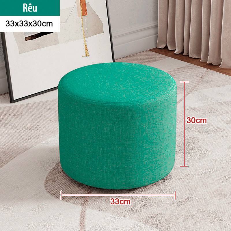 Ghế Đôn Sofa Ghế Bàn Trang Điểm MÀU RÊU 33x33x30CM - Bọc Mút Dày Dặn - HOÀN TIỀN 100% NẾU KHÁCH KHÔNG HÀI LÒNG