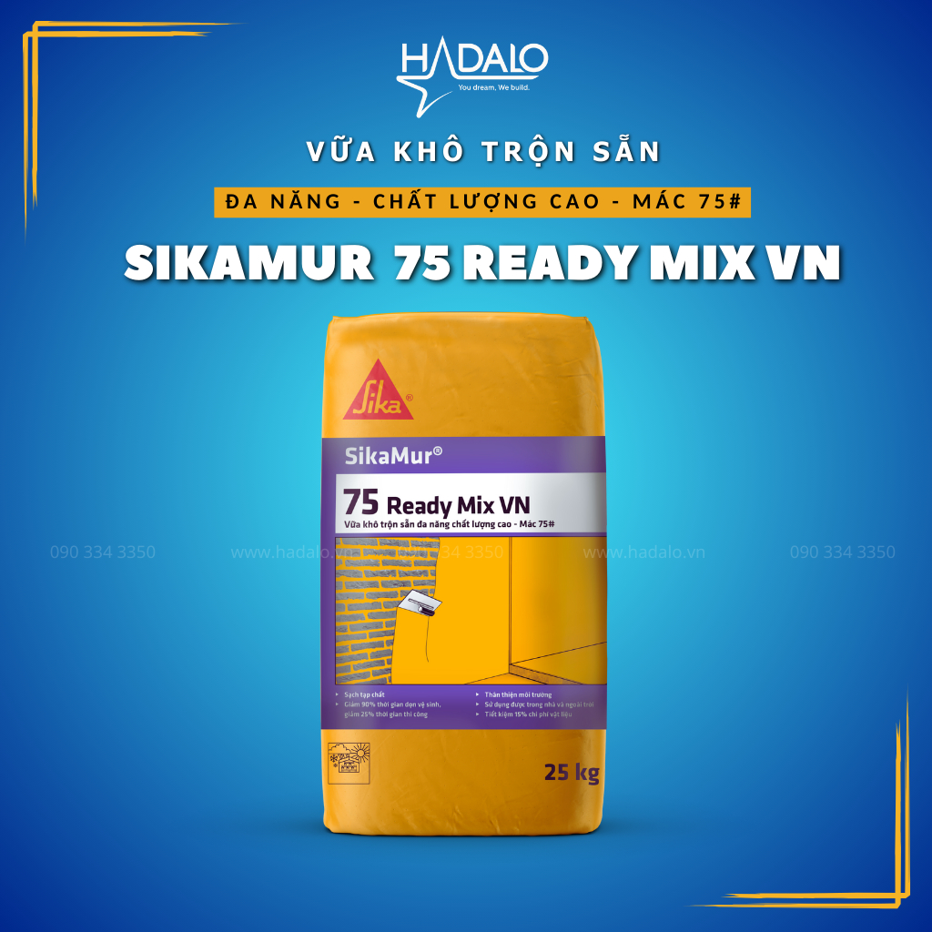 Vữa xây tô trộn sẵn SikaMur 75 Ready Mix VN – Mác 75 - 25kg