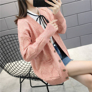 Áo khoác len nữ cardigan dáng dài bigsize from rộng có túi Chất len dày dặn không xù lông