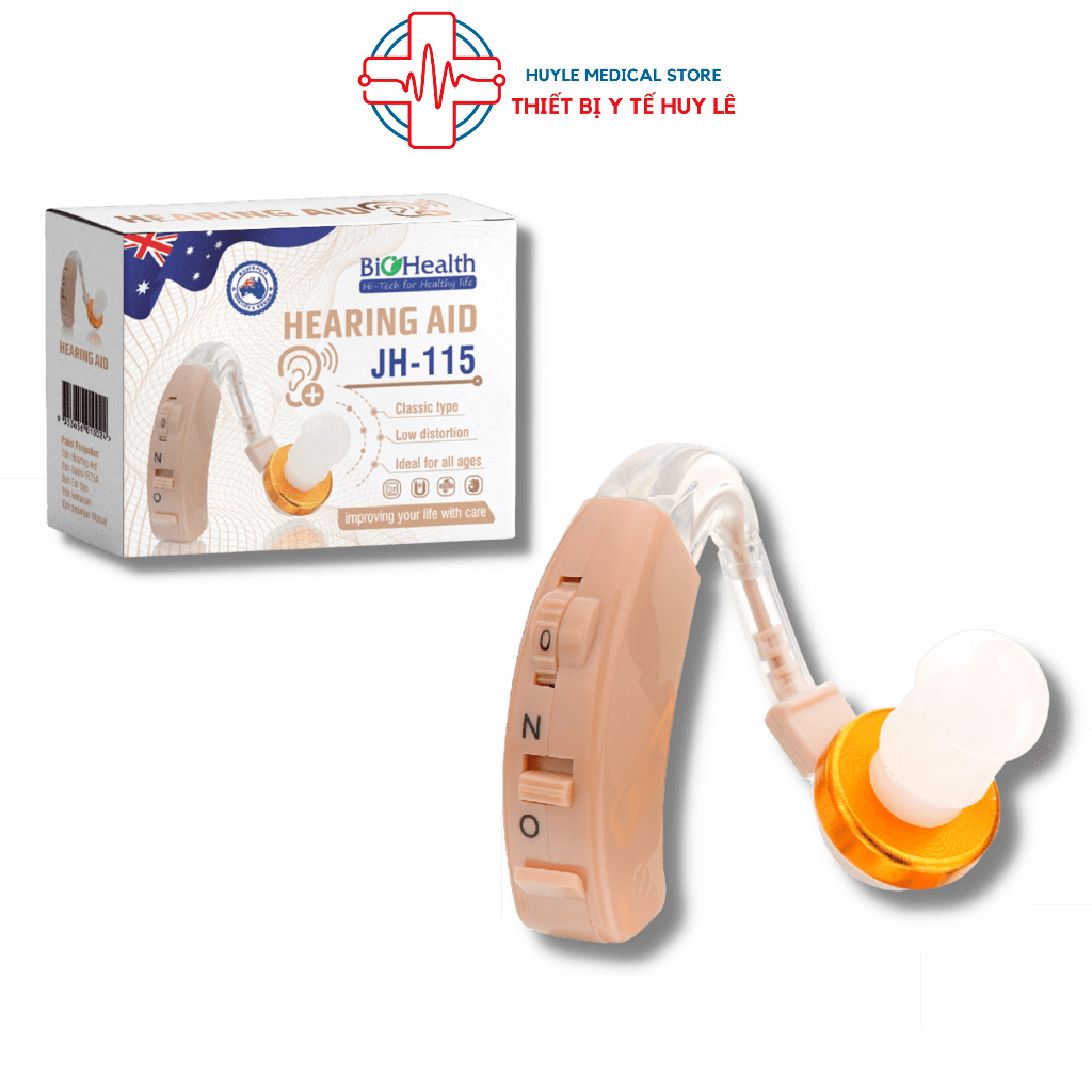 Máy trợ thính đeo tai không dây BioHealth JH-115 tai nghe khuyếch đại âm tiên tiến giảm ồn tốt - Huy Le
