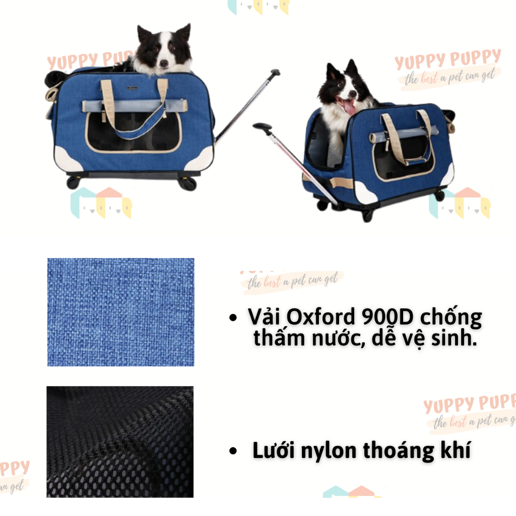 Dodopet Xe đẩy chuồng túi vận chuyển thú cưng có thể tháo rời tải trọng 35KG