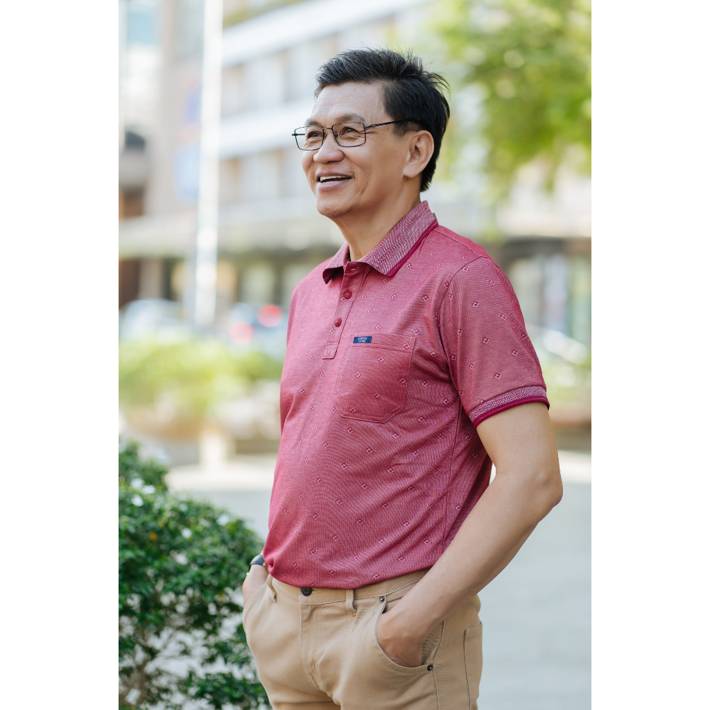 Áo POLO HỌA TIẾT trung niên có túi tặng Ba / Ông Áo thun nam vải cotton cao cấp sang trọng MELAN