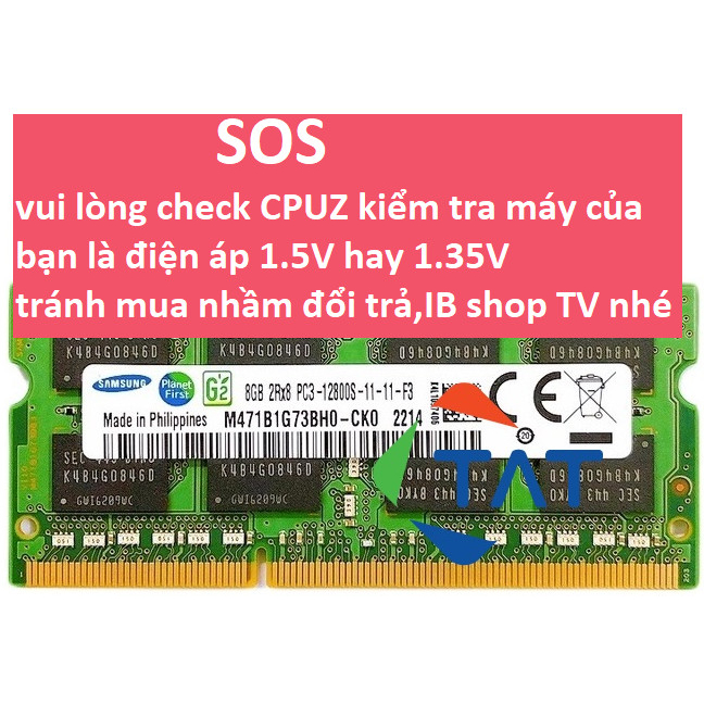 Ram Laptop Samsung DDR3 8GB 1600MHz PC3-12800S 1.5V - Mới Bảo hành 3 năm
