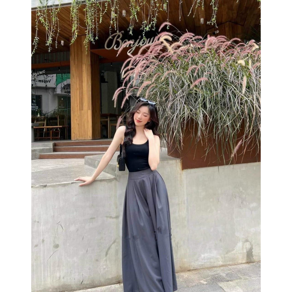 Quần ống siêu rộng vintage 2 màu Q859 Aholic