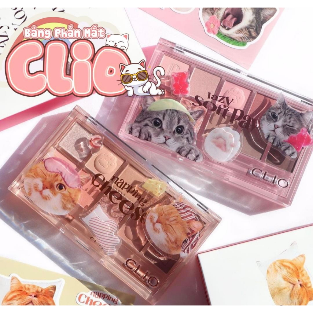 Bảng Phấn Mắt Clio Pro Eye Palette Koshort in Seoul Limited sticker Mèo