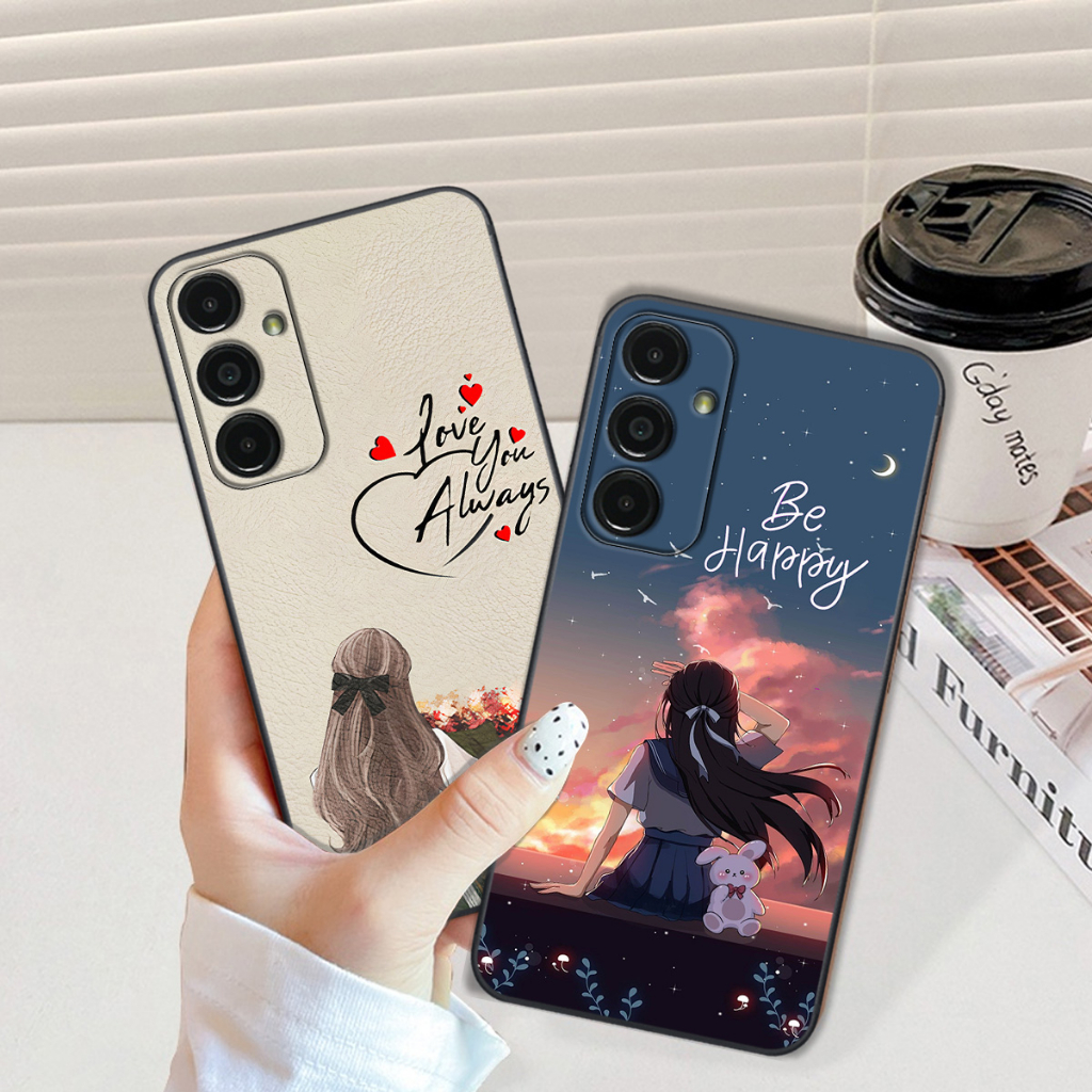 Ốp Samsung A14 / A24 / A34 / A54 5G in hình cô gái be happy trẻ trung cá tính đầy năng động