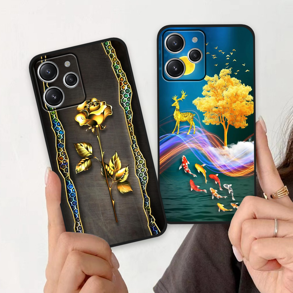 Ốp lưng Xiaomi Redmi 12 hình hoa, hươu nai sang trọng