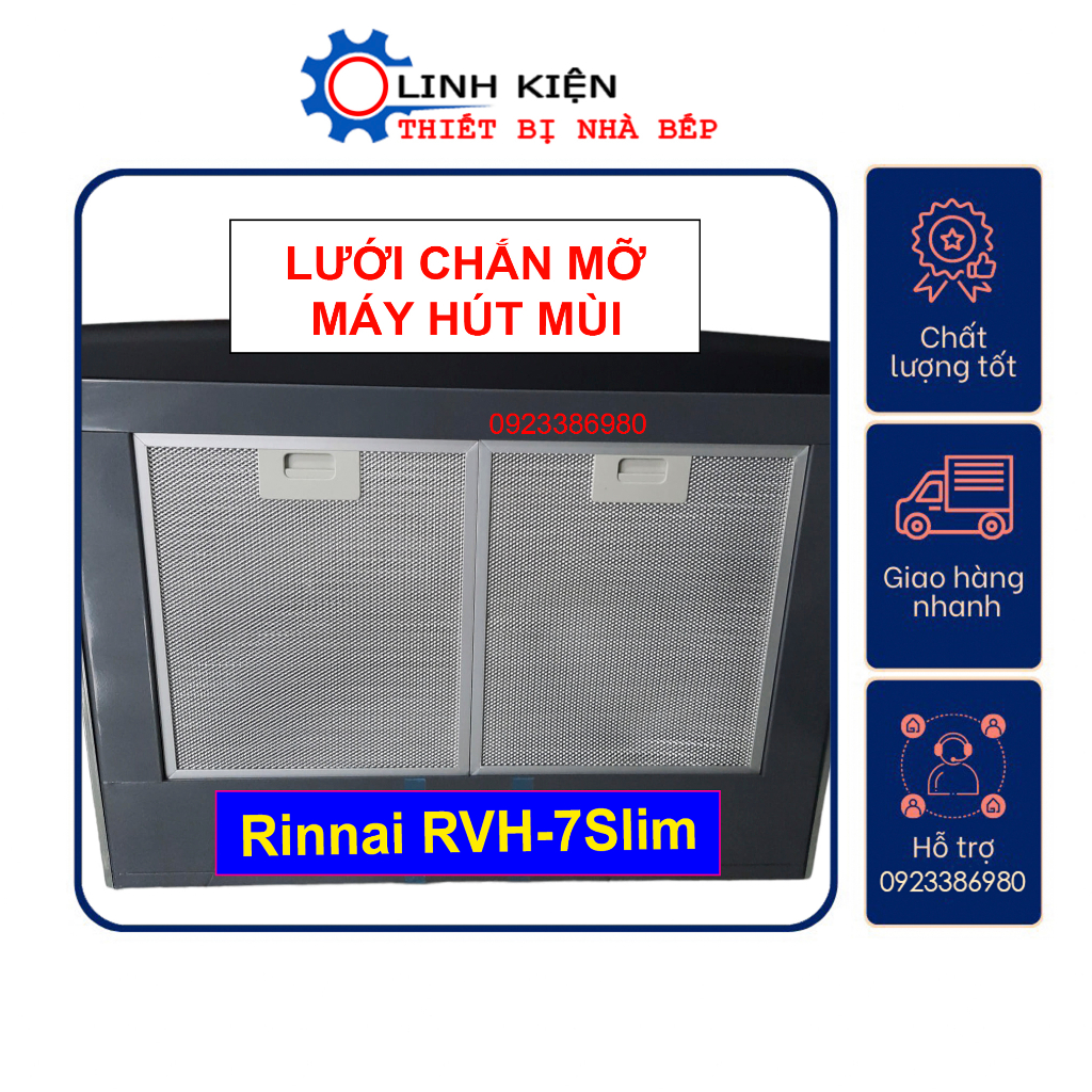 Lưới nhôm, tấm chắn mỡ máy hút mùi Rinnai RVH-7Slim (Hood-DG)