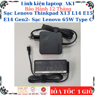 Sạc laptop lenovo thinkpad x13 l14 e15 e14 gen2- sạc lenovo 20v-3.25a-65w type c