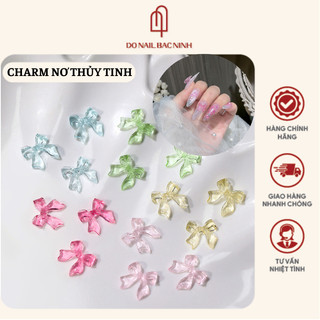 Set charm nơ nail thủy tinh gắn móng siêu xinh - gói 50 chiếc