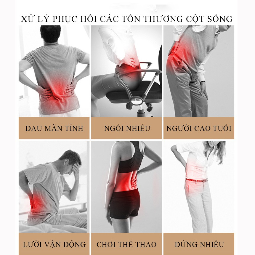 Máy Massage Lưng Cột Sống  JB-3033, Gối Massage Cổ Vai Gáy Chế Độ Khí Nén Lên Xuống Chườm Ấm